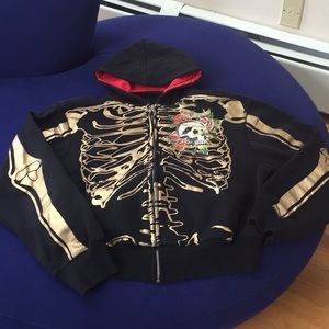 Ed Hardy unisex zip shirt sweatshirt